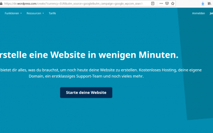 Sceenshot der Webseite WordPress.com